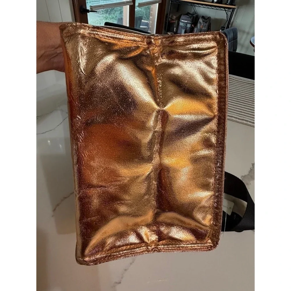 Victoria's Secret PINK Metallic Rose Gold Insulated Cooler Bag Shoulder Strap